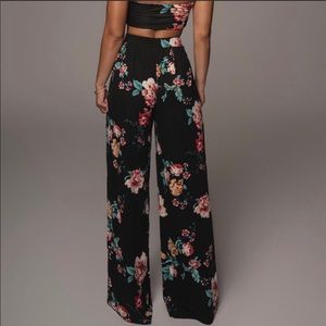 Black Floral Blossom Two Piece Set